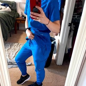 Greys anatomy royal blue scrub set